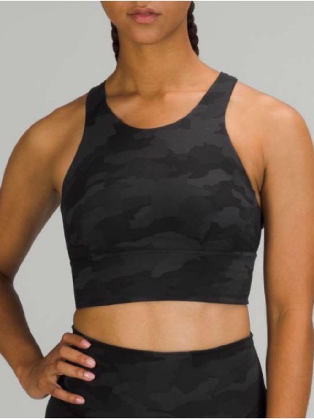 lululemon athletica Black Camo High Neck Sports Bra
